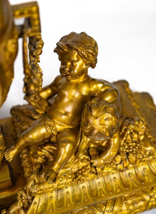 Charles Dupont tűzi aranyozott kandalló óra 19.század