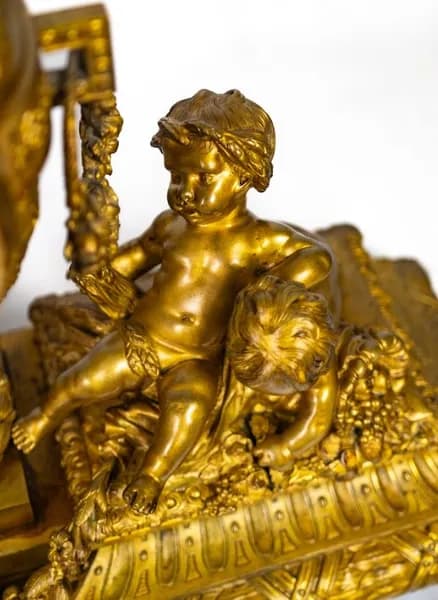 Fire-gilt mantel clock by Charles Dupont, 19th century