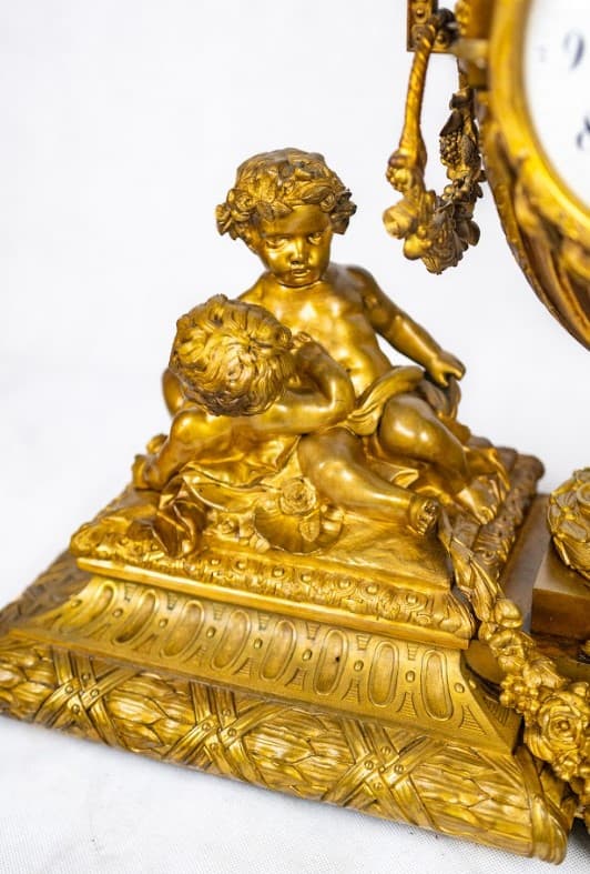 Charles Dupont tűzi aranyozott kandalló óra 19.század