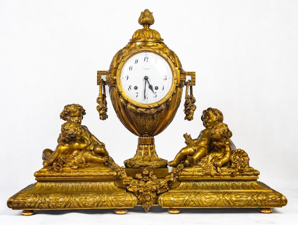 Charles Dupont tűzi aranyozott kandalló óra 19.század