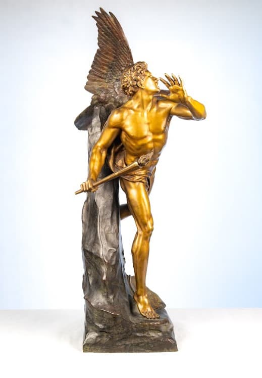 E.Picault 'Homo deis mentem rapuit' bronz szobor 19.század