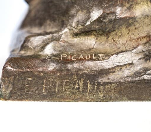 E.Picault 'Homo deis mentem rapuit' bronz szobor 19.század