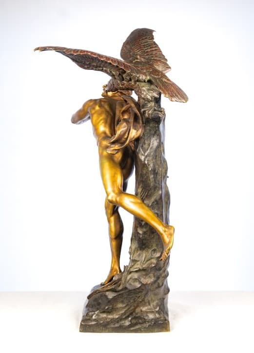 E.Picault 'Homo deis mentem rapuit' bronz szobor 19.század