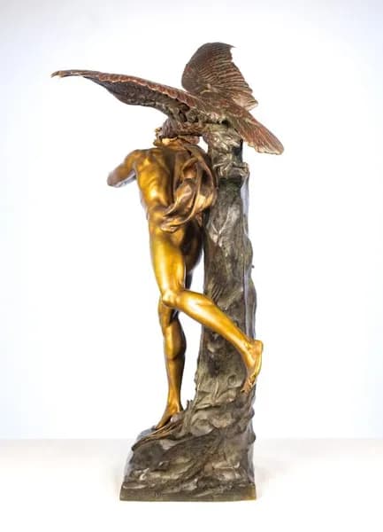Bronze sculpture “Homo deis mentem rapuit” by Émile Picault, 19th century