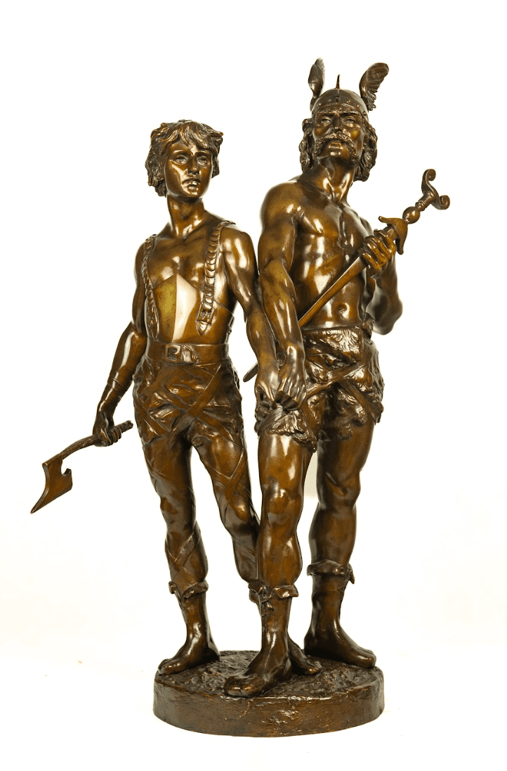 Émile Laporte „Vercingétorix és fia” bronz szobor 19.század