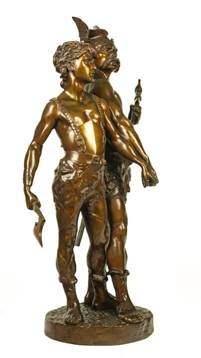 Émile Laporte „Vercingétorix és fia” bronz szobor 19.század