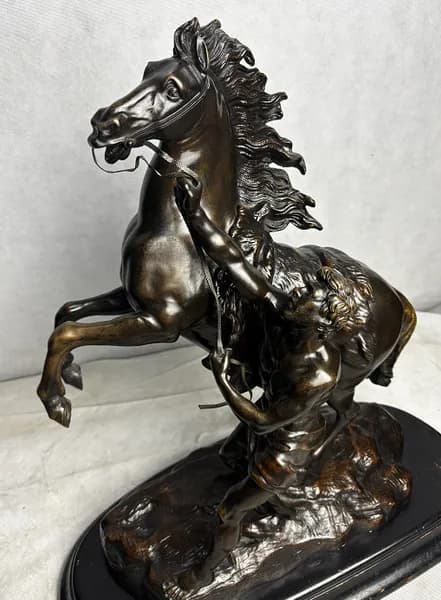 Pair of sculptures of the “Marly Horses,” after Guillaume Coustou