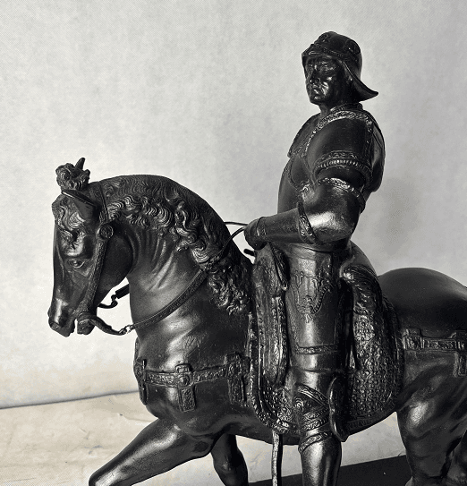 after Verocchio 'Bartolomeo Colleoni' lovasszobra fém ötvözet szobor 20.század eleje