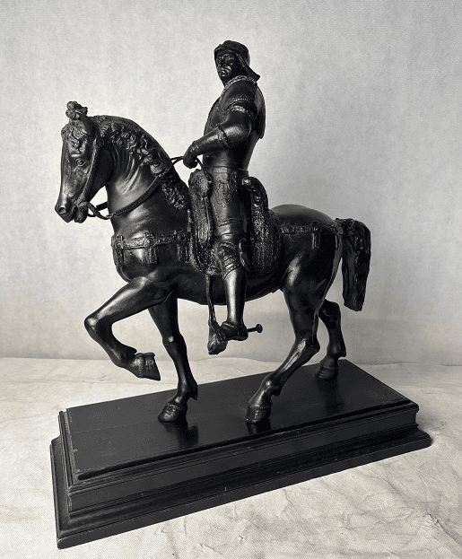 after Verocchio 'Bartolomeo Colleoni' lovasszobra fém ötvözet szobor 20.század eleje