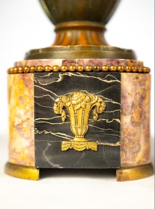 Art deco kandalló óra vázapárral