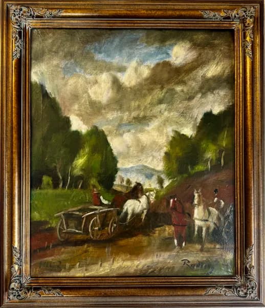 Horse-drawn carriages meeting