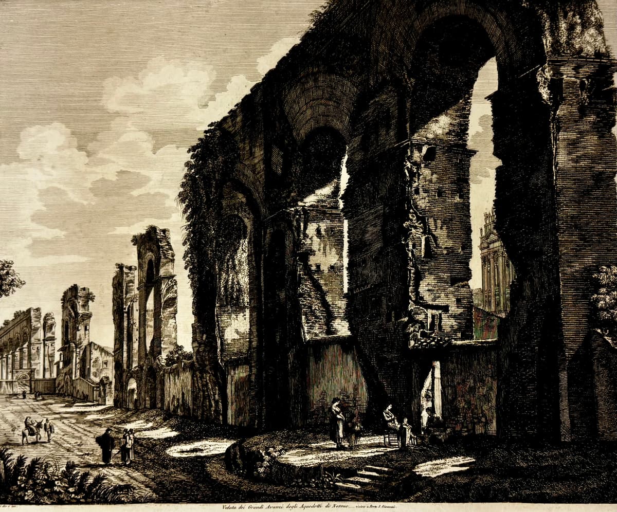 Nero aquaduktjának nagy maradványai a Szent János-kapu közelében