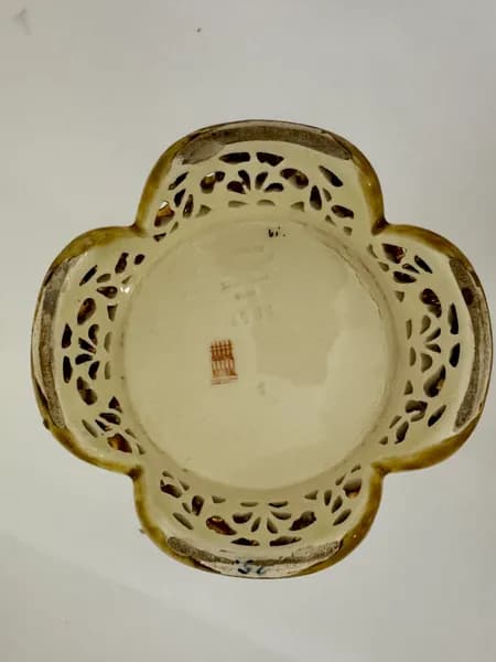 Historicizing openwork two-handled vase - Zsolnay marked on the base and the form numbered