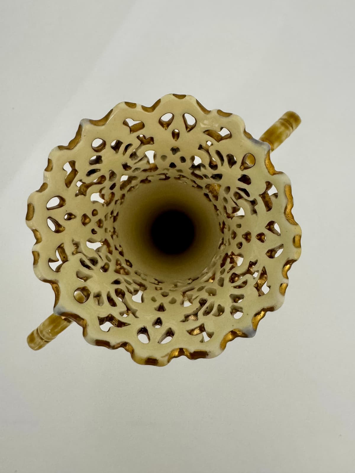Historicizing openwork two-handled vase - Zsolnay marked on the base and the form numbered