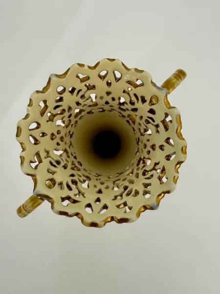 Historicizing openwork two-handled vase - Zsolnay marked on the base and the form numbered
