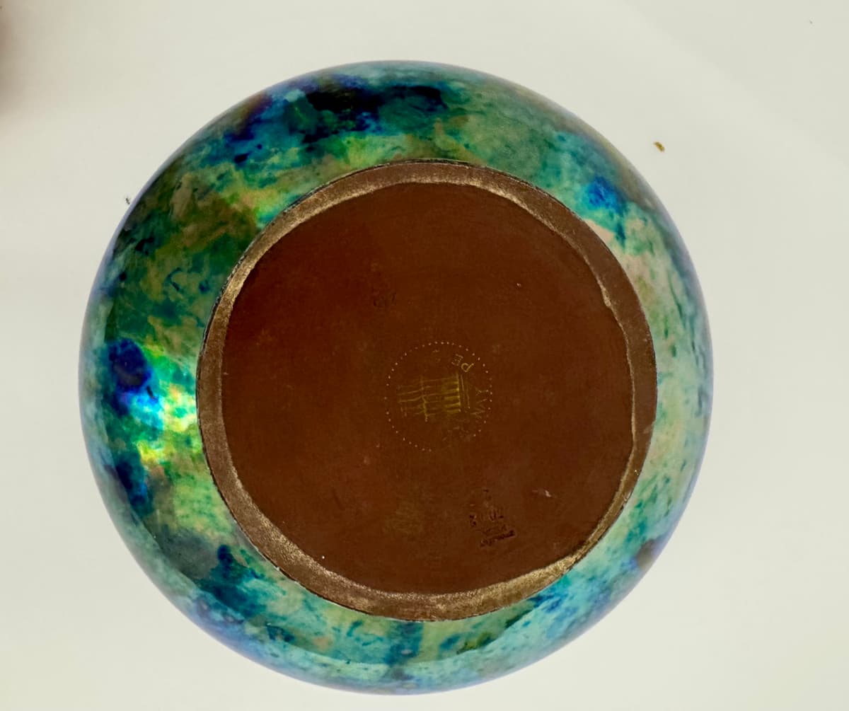 Zsolnay váza - Labrador Kék eozin mázas palást díszítéssel -