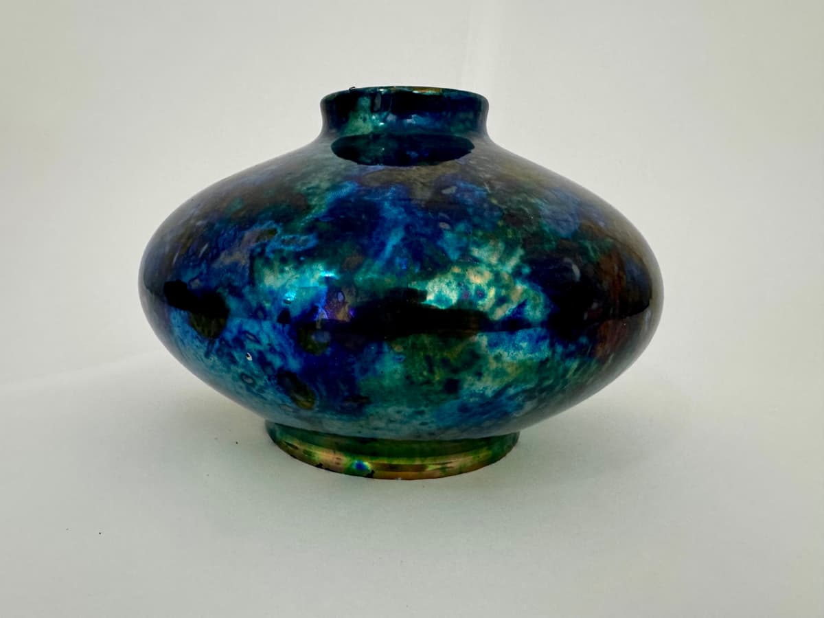 Zsolnay váza - Labrador Kék eozin mázas palást díszítéssel -