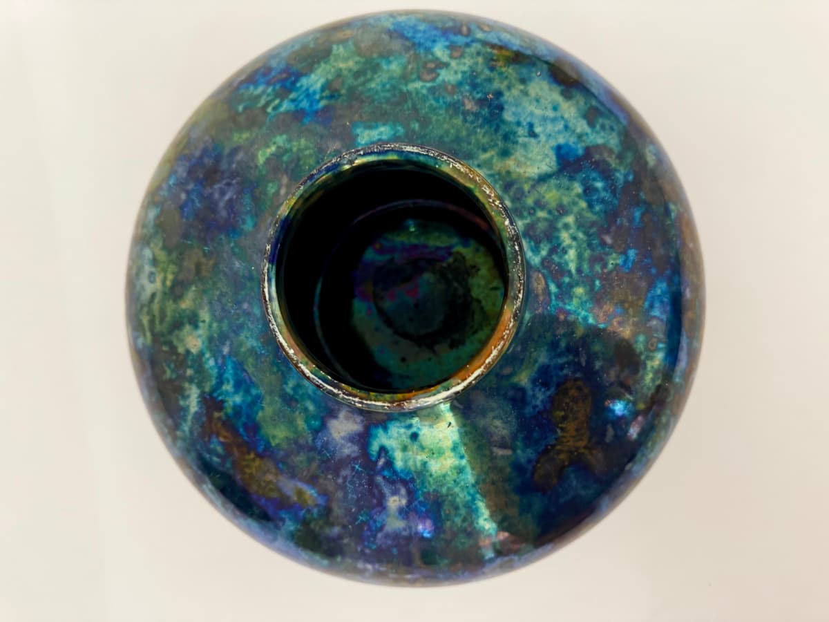 Zsolnay váza - Labrador Kék eozin mázas palást díszítéssel -