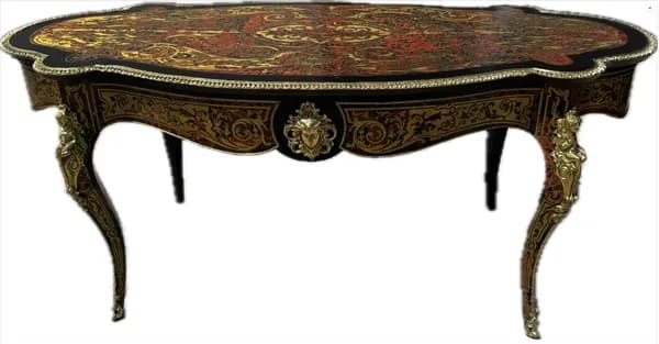 Burgundy Boulle table