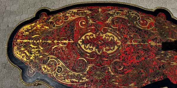 Burgundy Boulle table