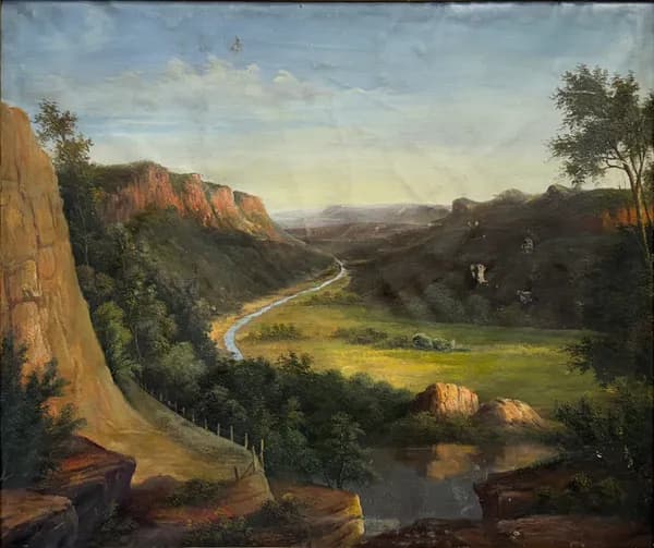 Spring Landscape Embraced by Mountains and River