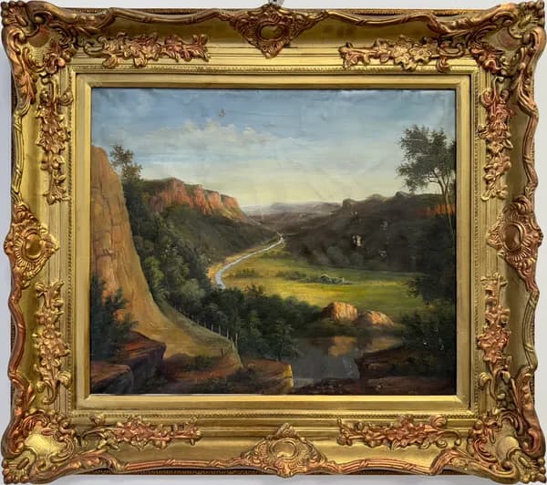 Spring Landscape Embraced by Mountains and River