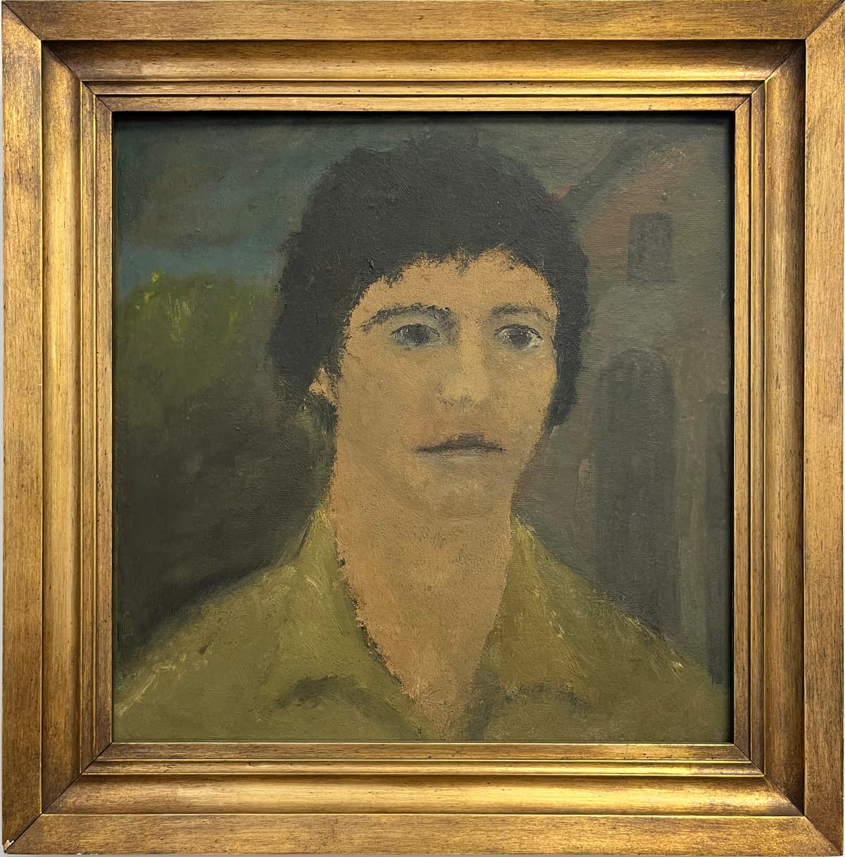 Fiatal férfi portré zöld ingben