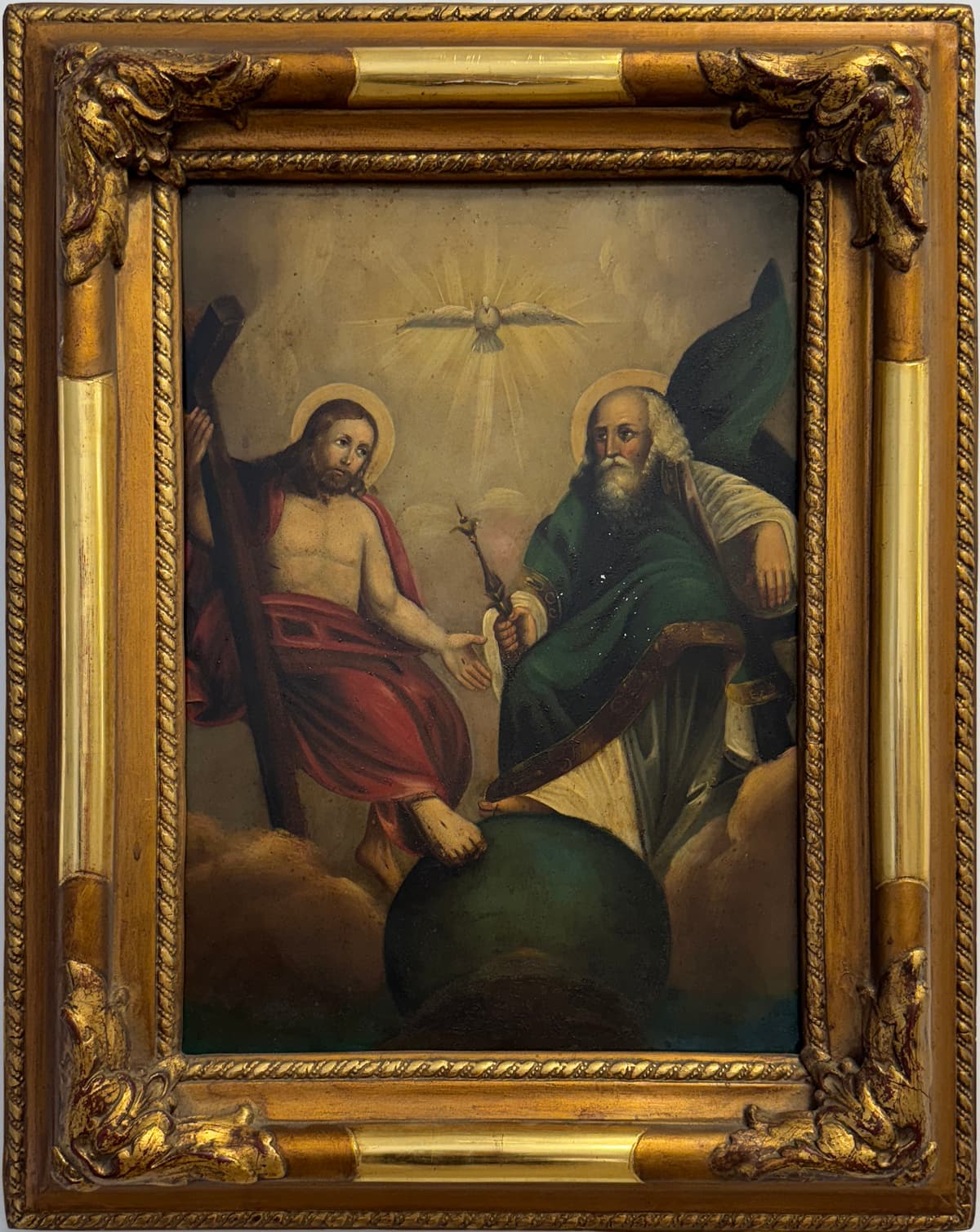 The Symbolism of Two Saints, the Cross, and the Dove