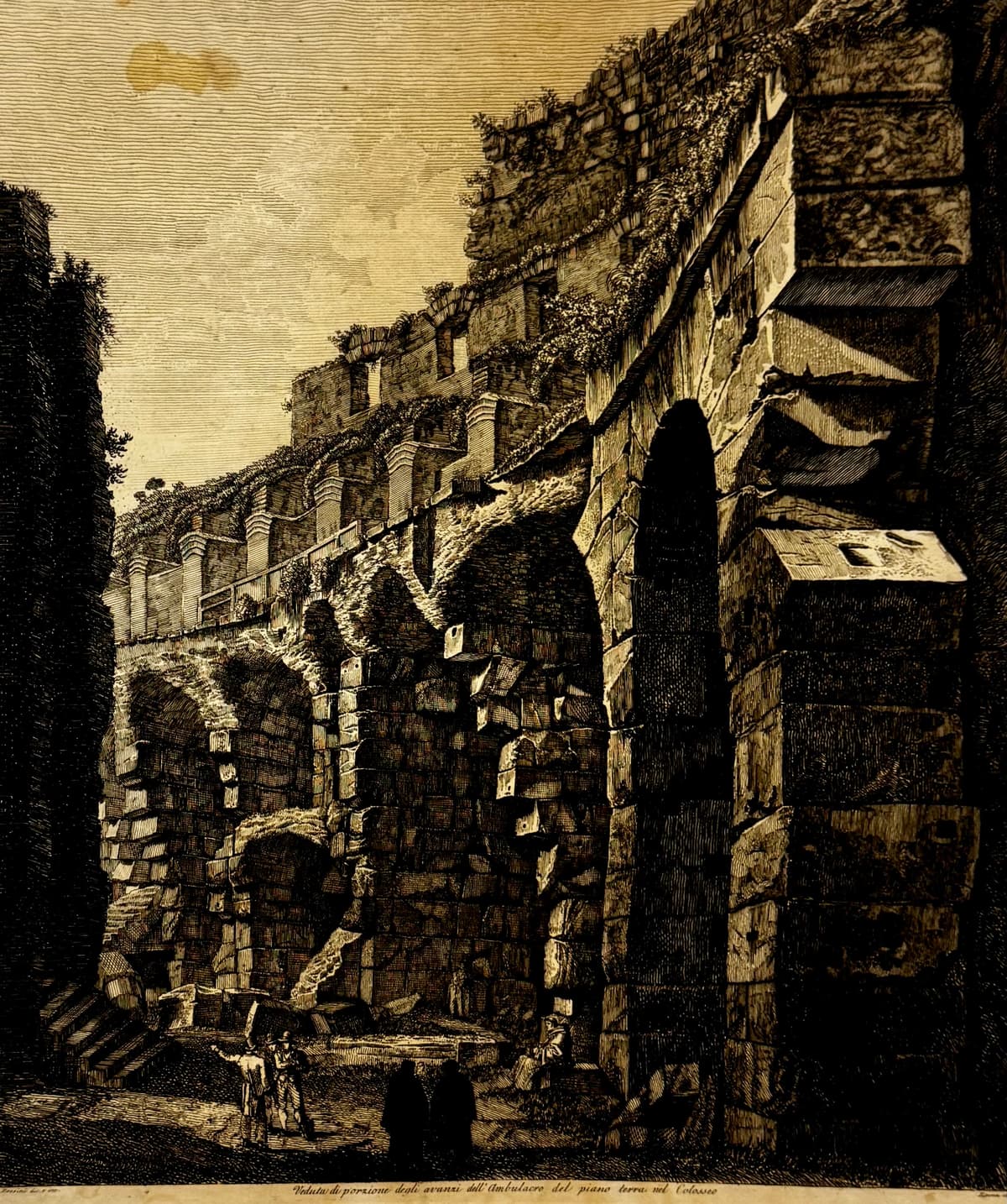 A Colosseum földszinti árkádjainak romjai