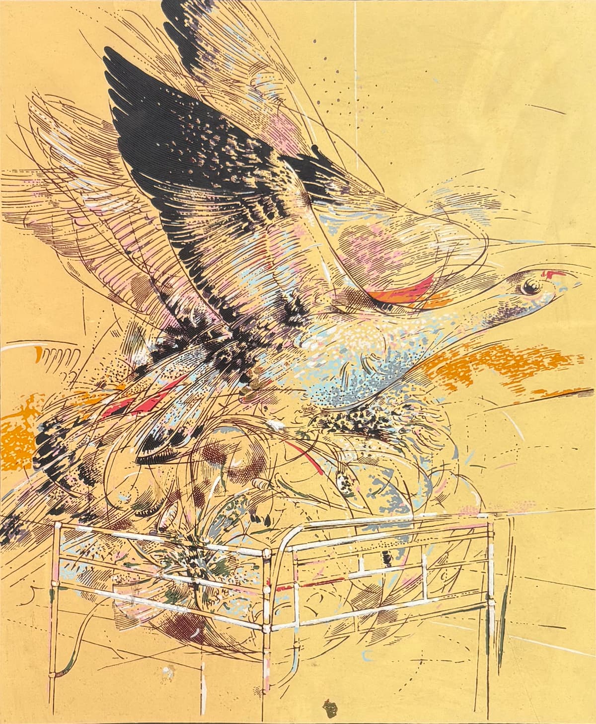 Színes lúd a virágok tengerén