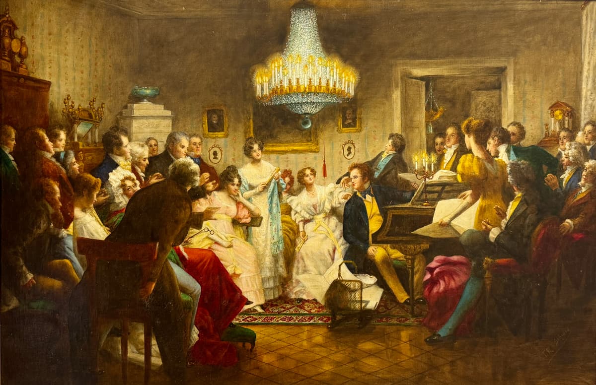 Schubert-est egy bécsi szalonban