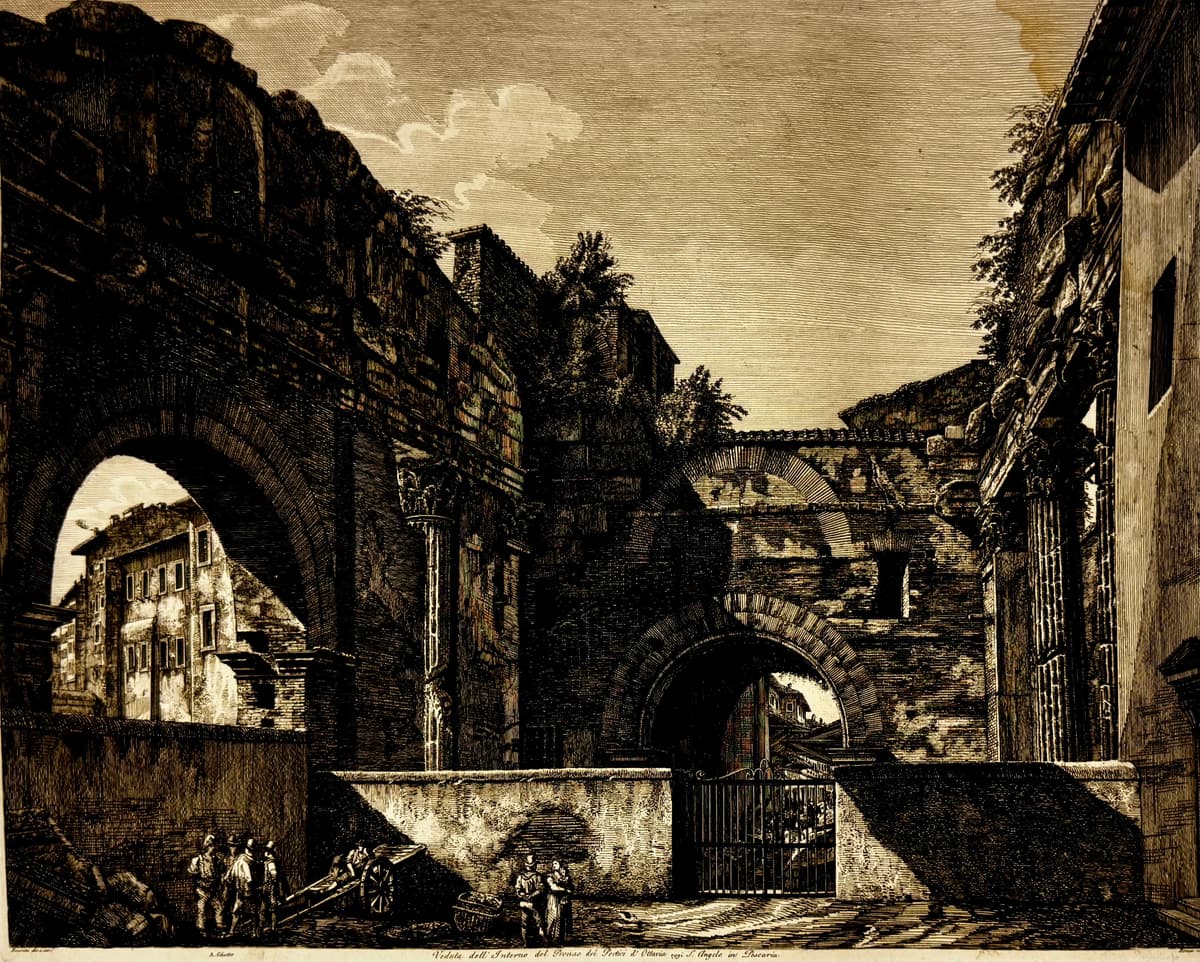 Az Octavia-portikusz belső előcsarnoka: Az Angyalok a Halpiacon