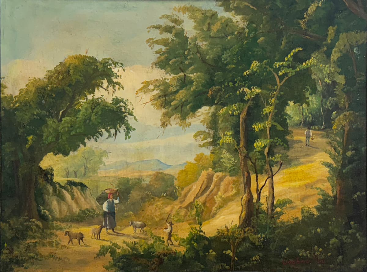 Asszony és juhai az erdő ölelésében