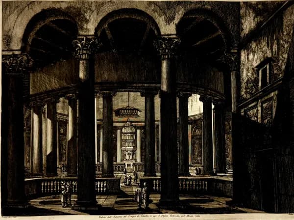 Claudius templomának belső látképe, ma Szent István Rotunda a Caelius-dombon