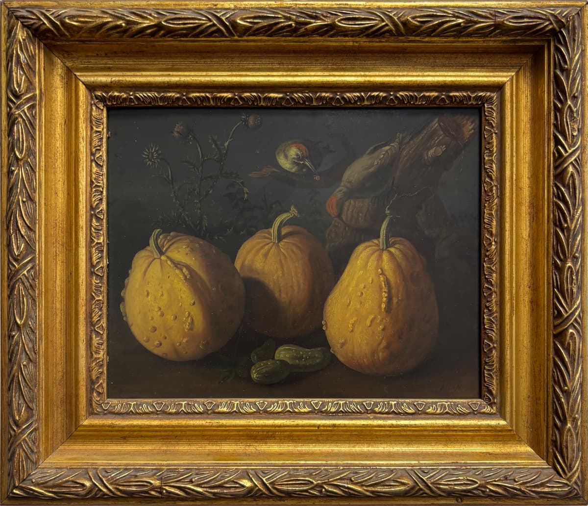 Still Life: Pumpkins and Cucumbers