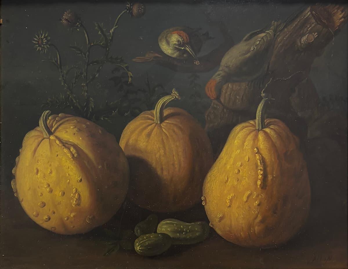 Csendélet sütőtökökkel és uborkákkal