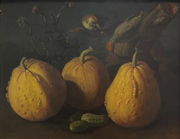 Csendélet sütőtökökkel és uborkákkal