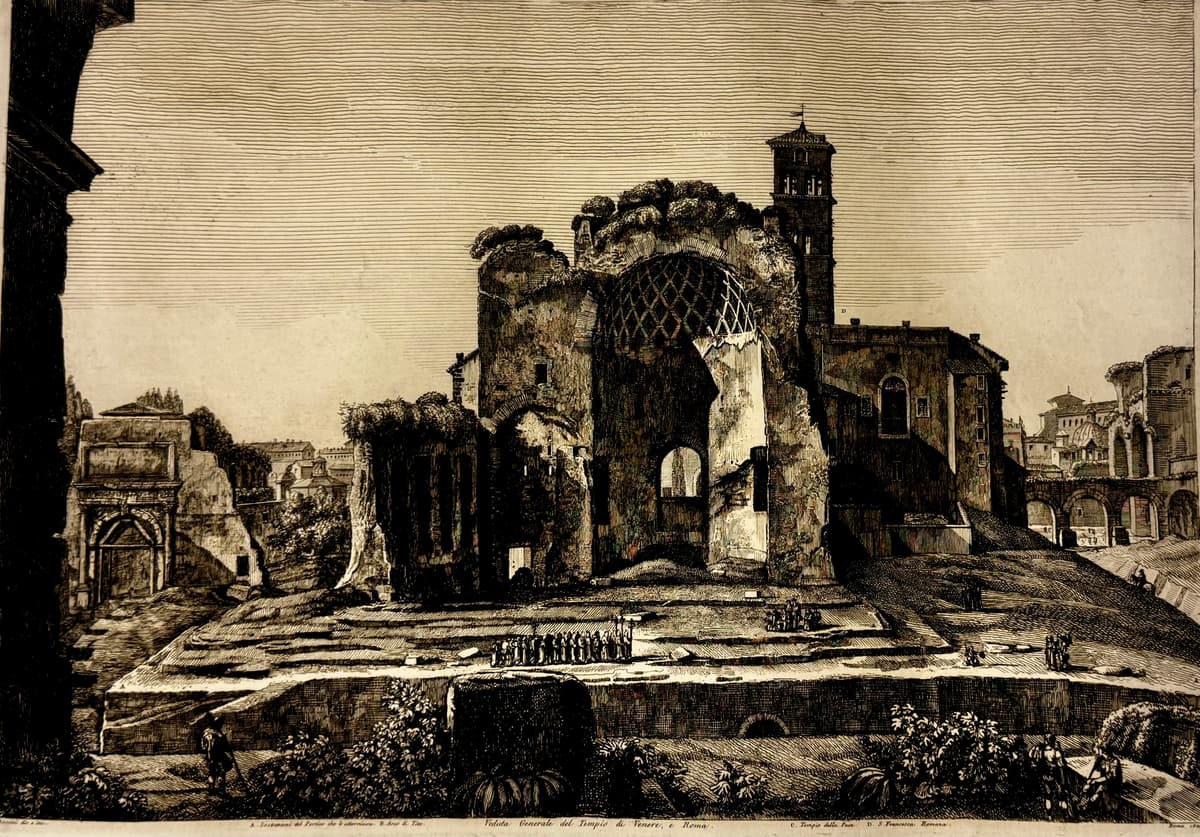 A Vénusz és Róma templomának általános látképe