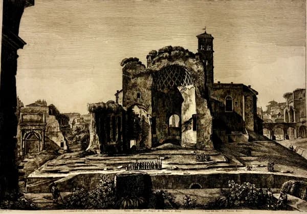 A Vénusz és Róma templomának általános látképe