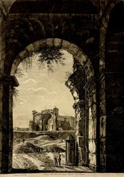 A Colosseum főbejáratának látképe