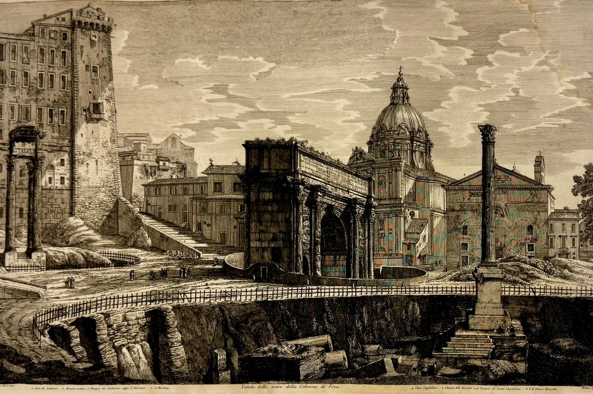 A Phocas-oszlop talapzatának látképe