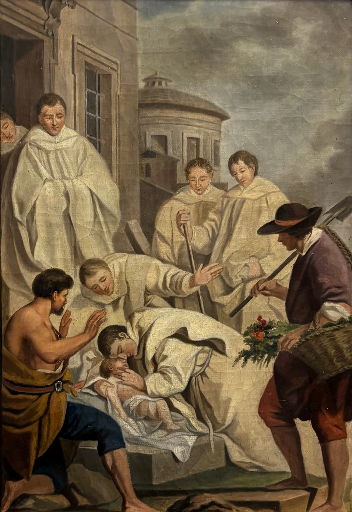 Szent Bernát csodája: a gyermek feltámasztása a kolostor kapujában