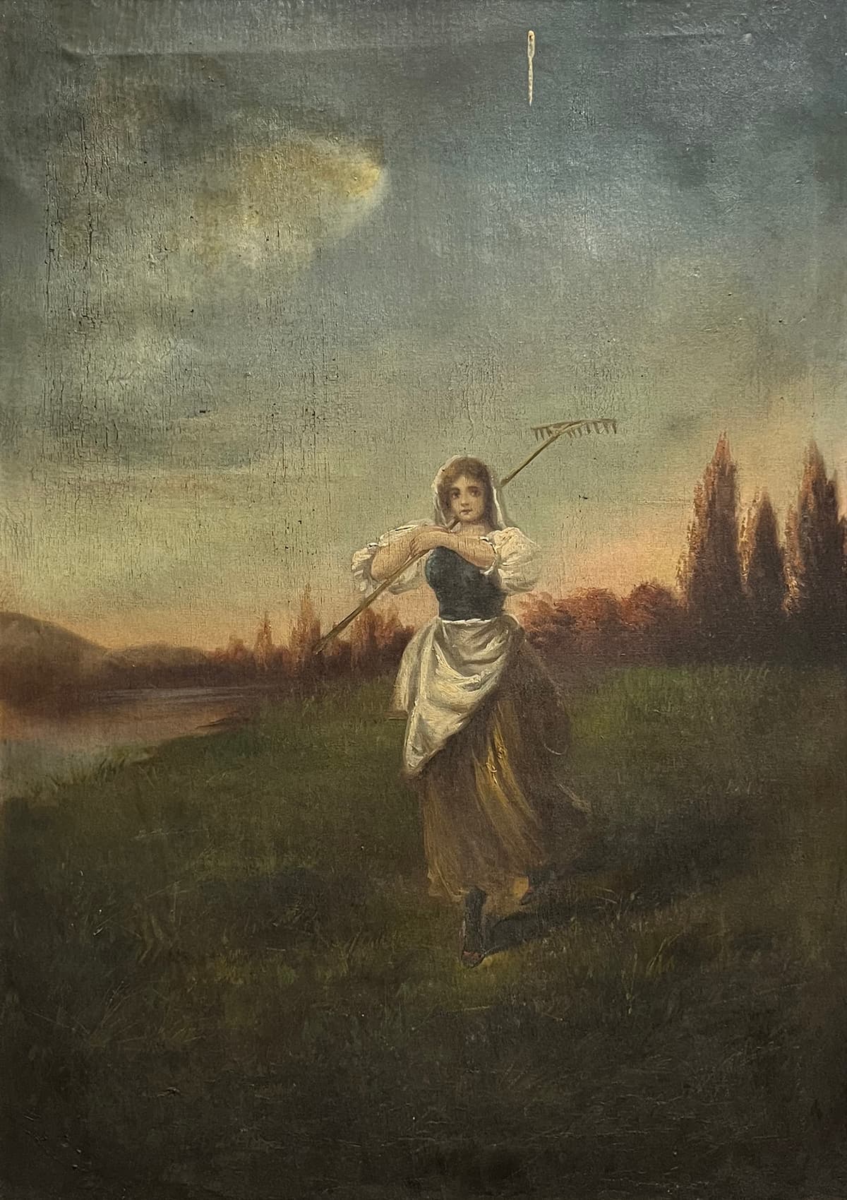 Pásztorlány gereblyével