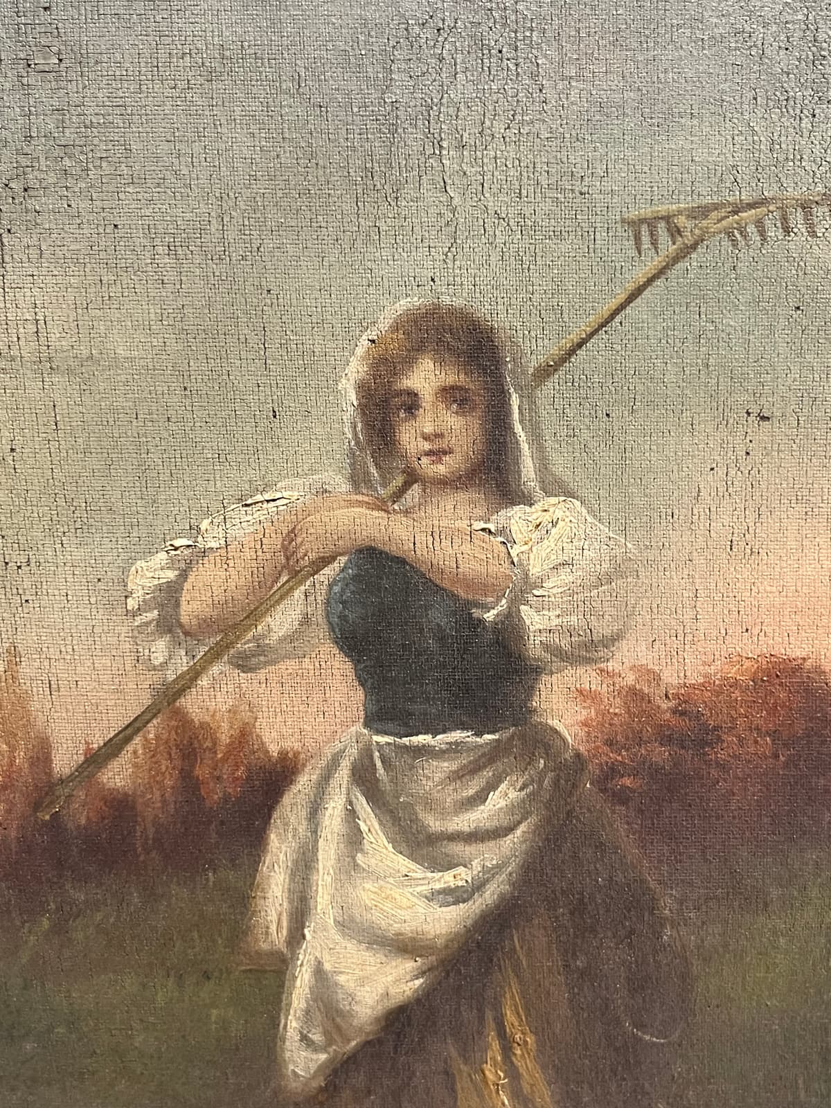 Pásztorlány gereblyével