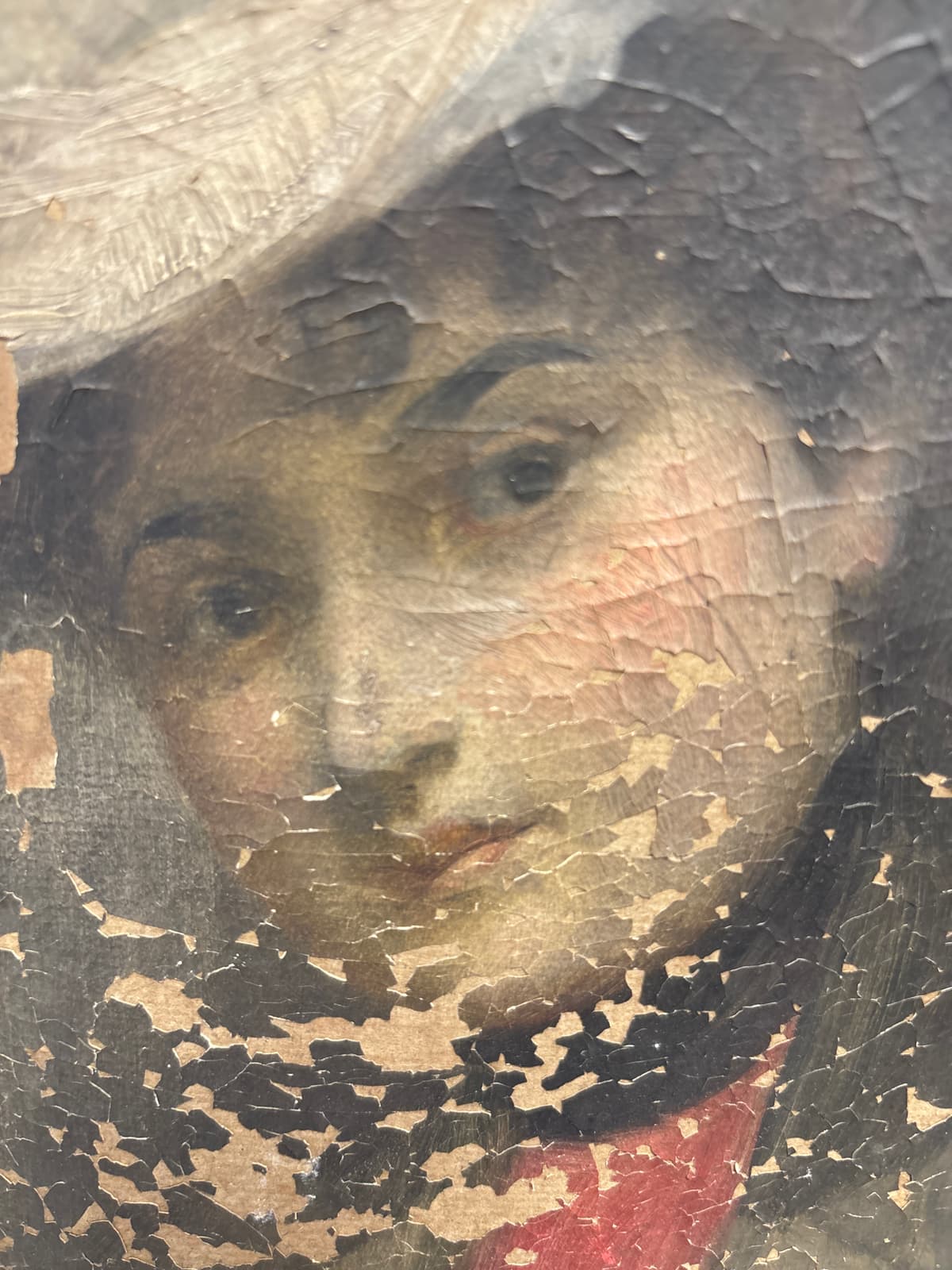 Női portré rossz állapotban