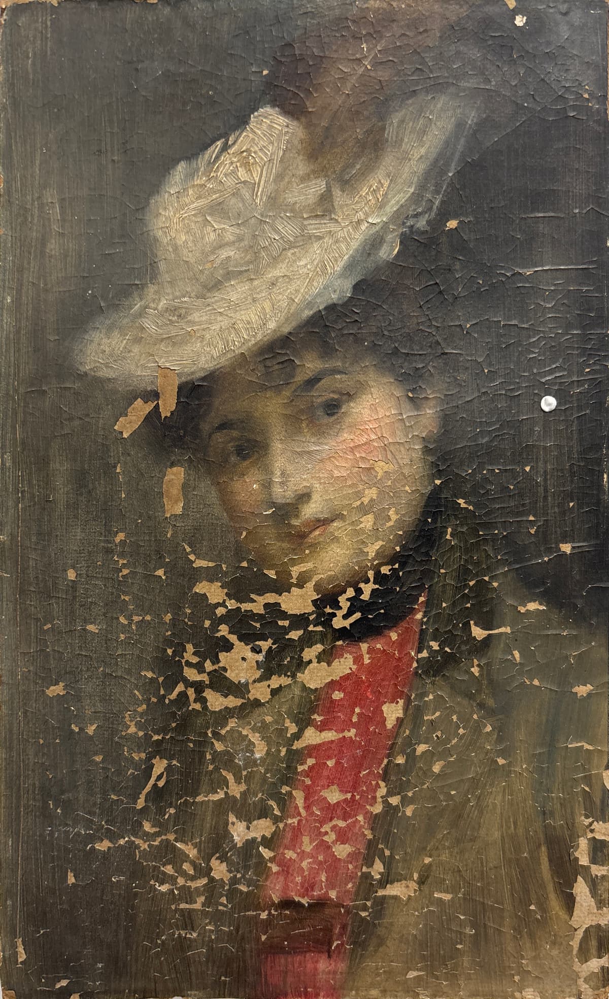 Női portré rossz állapotban